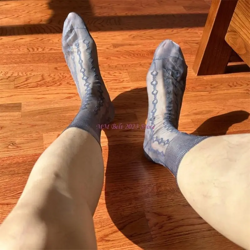 

49ME Men Dress Socks Nylon Ankle Socks Business Socks Soft Lightweight Sock