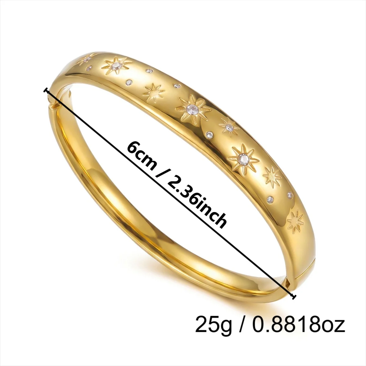 Vintage-Armreifen aus Edelstahl mit simulierten Perlen und Wellenmuster für Damen und Herren, bunter Zirkon-Stern, Liebesherz, gedrehter Armreif, Schmuck – Detail 36