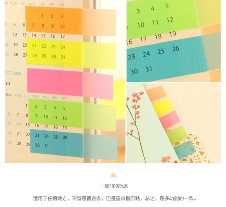 Autocollants Note autocollante créative coréenne, 2 pièces, Scrapbooking, Index Fluorescent affiché, papeterie