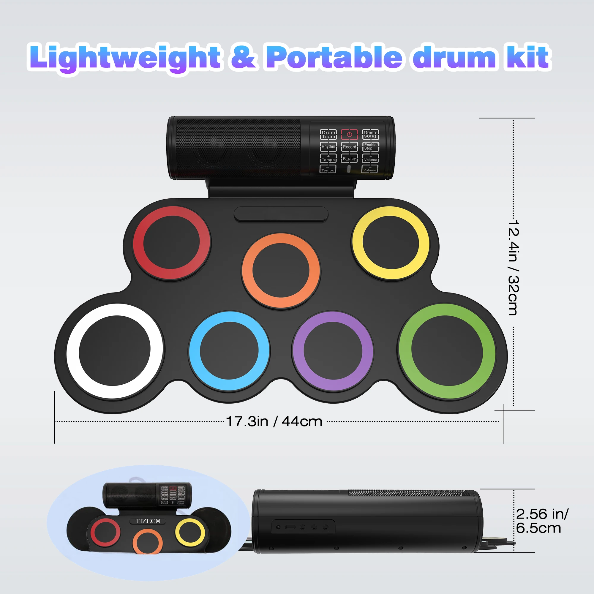 Electric Drum Set,7-Pad Kids E - đánh giá và giá Electronic Drum Set Roll Up