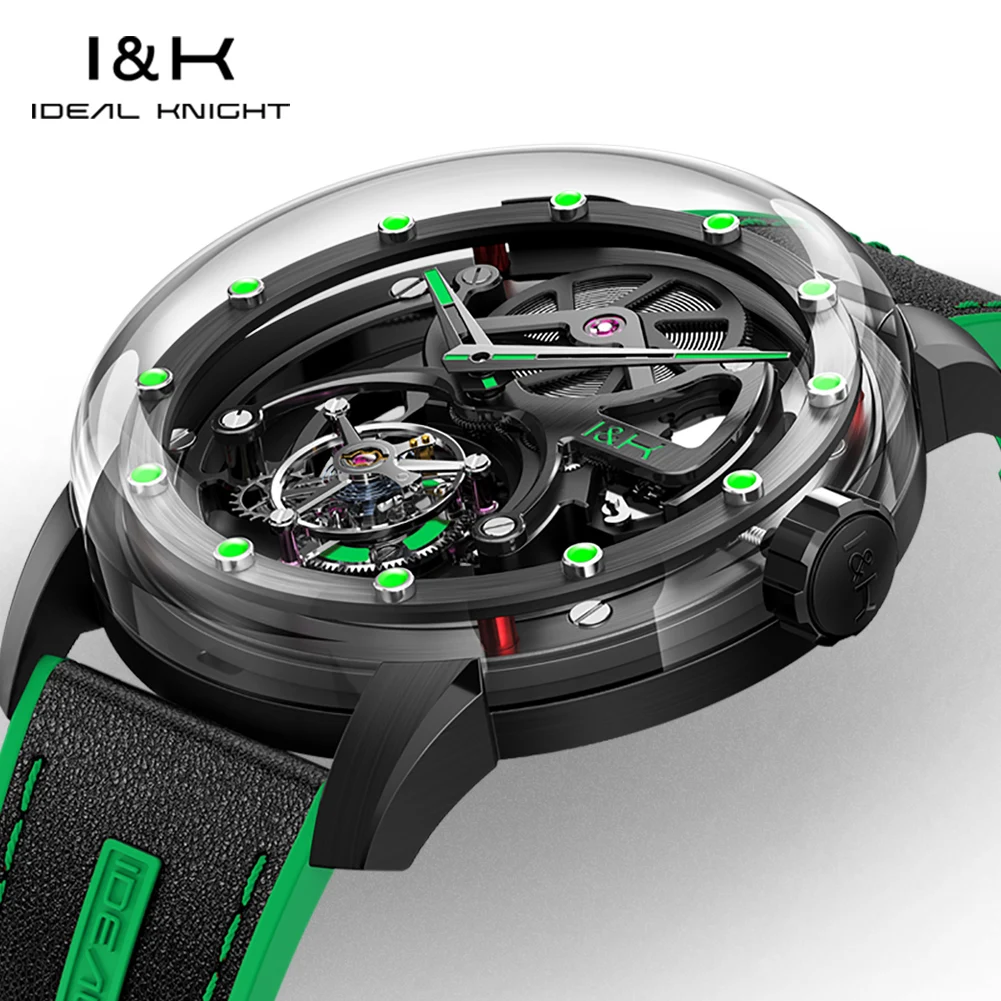 Ideal Knight 6809 Real Tourbillon Men's Watches Limited Edition Fully Transparent Hollowed Automatic Mechanical Watches for Man