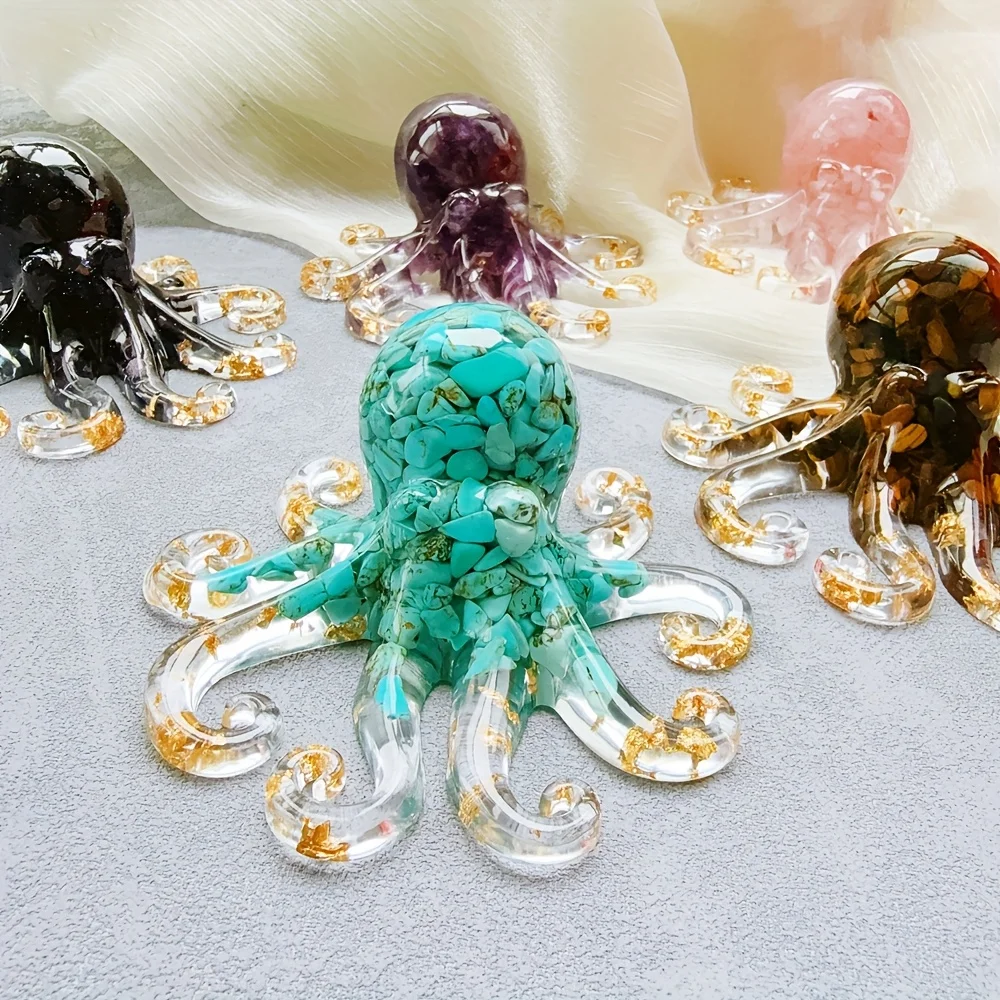 1 قطعة قطرات كريستال تصنع الأخطبوط، كريستال صنع زخارف الأخطبوط، هدايا كريستال للديكور الداخلي