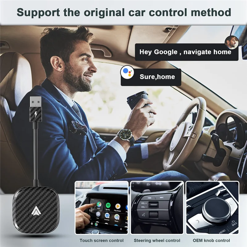 

Dependable-Wired to Wireless Android Auto Dongle, Wireless Android Auto Adapter, Plug Play 5G BT USB Car AI Box