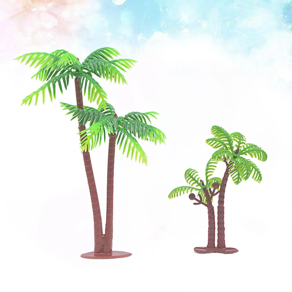 

10Pcs Lifelike Coconut Tree Cake Decor Paper Material Birthday Wedding Party Dessert Topper Cake Topper Coconut Three Ornament
