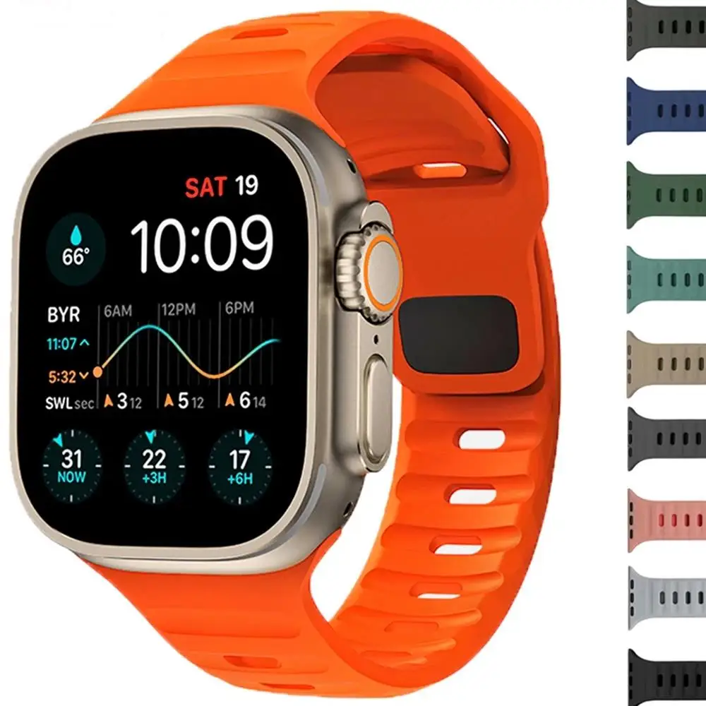 Sportarmbänder für Apple Watch Ultra 3, 2, 49mm, 44mm, 40mm, 41mm, 45mm, 42mm, 46mm – Silikonarmband für iWatch Series 11, 10, 9, 8, 7, SE