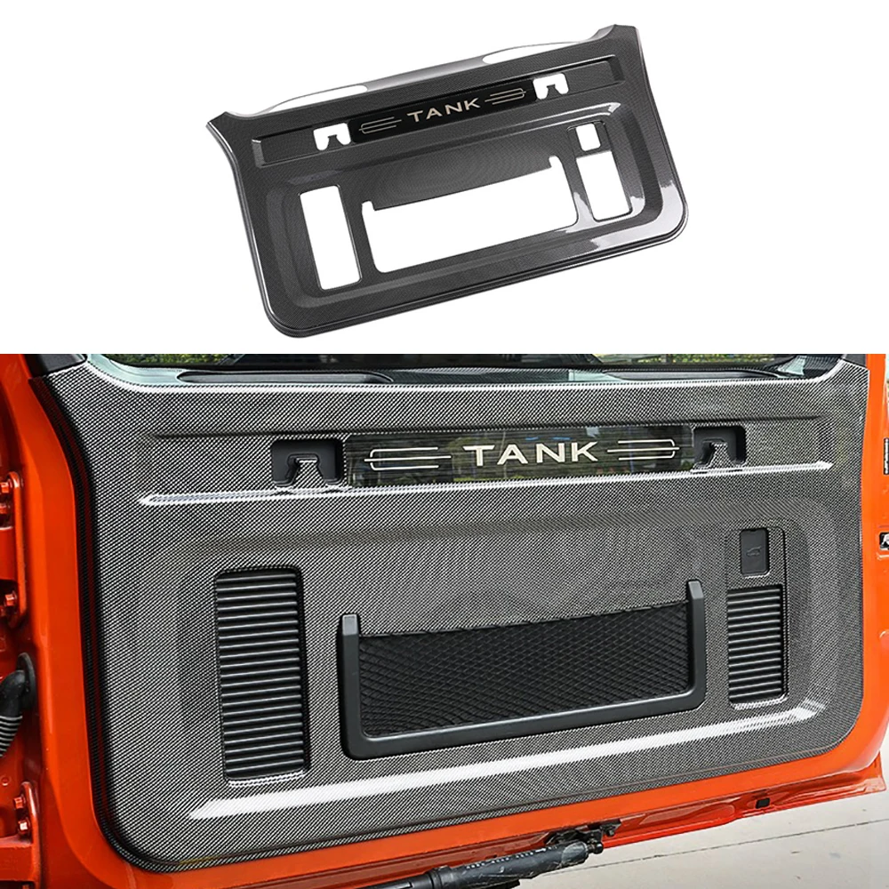 ASB Tailgate Trim Panel  Off-road 4x4 Trunk Carbon Fiber Pattern Interior Door Anti Kick Pad Protective Plate For Tank 300