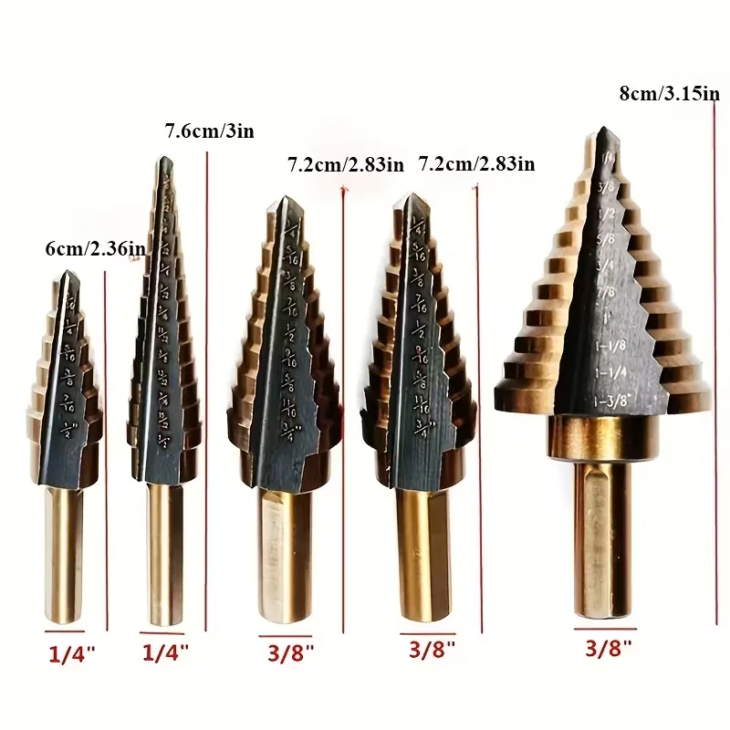 5-piece set of ladder drill set is easy to operate and durable suitable for drilling operations on panels of different materials