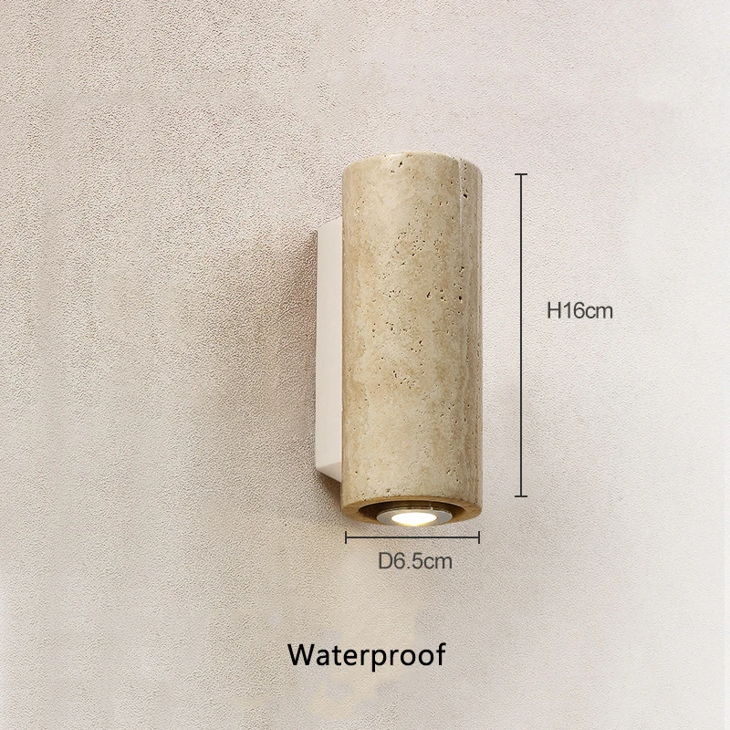 Gele travertijn steen Japanse stijl wabi-sabi wandlampen slaapkamer eetkamer wandlamp designer retro buitenwandkandelaars