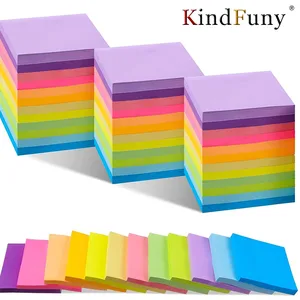 6 PCS Color fluorescente 3*3 pulgadas Nota adhesiva Nota Palabra Pegatinas Planificador Pegatina Bleta Memo Pad Suministros de oficina de la escuela 10 Mejores planificador de ADHD de ventas - №9