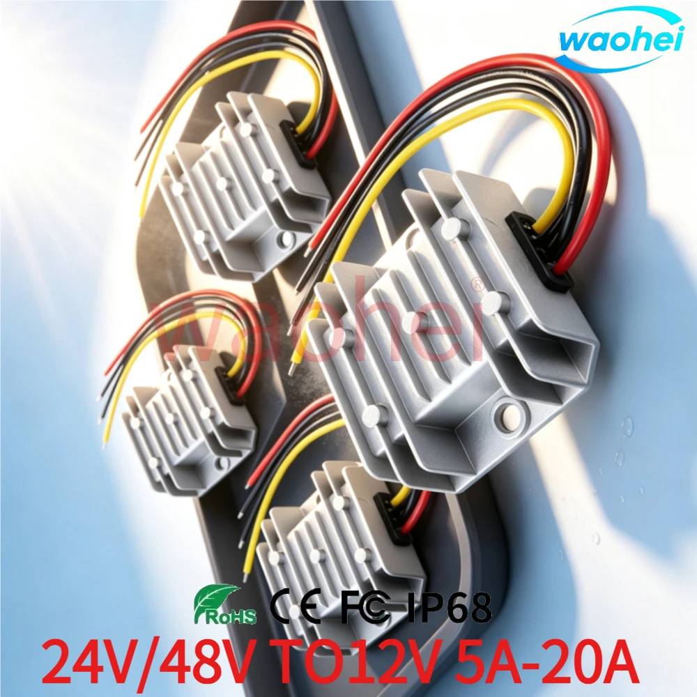 48V 24V 36V to 12V DC Power Converter Step-down Buck 20A 5A 10A 240W Regulator Voltage Golf Cart Truck Bus Car Power Supply CE