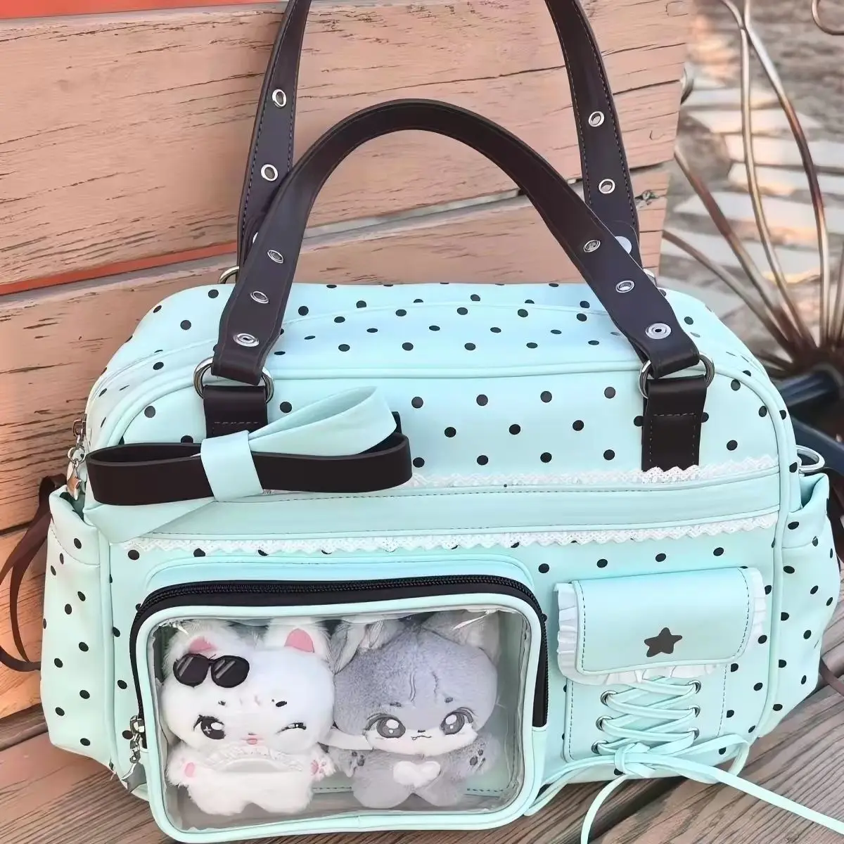 Polka Dot Lta Bag Concert Star Chasing Light Sign Baby Bag Backpack Girl Two-dimensional Comic Show Tote Shoulder Messenger Bags