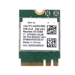 Беспроводной адаптер для Realtek RTL8723BE 802.11n, Wi-Fi карта Bluetooth-compatible4.0 NGFF карта SPS 843338-001 300 Мбит/с