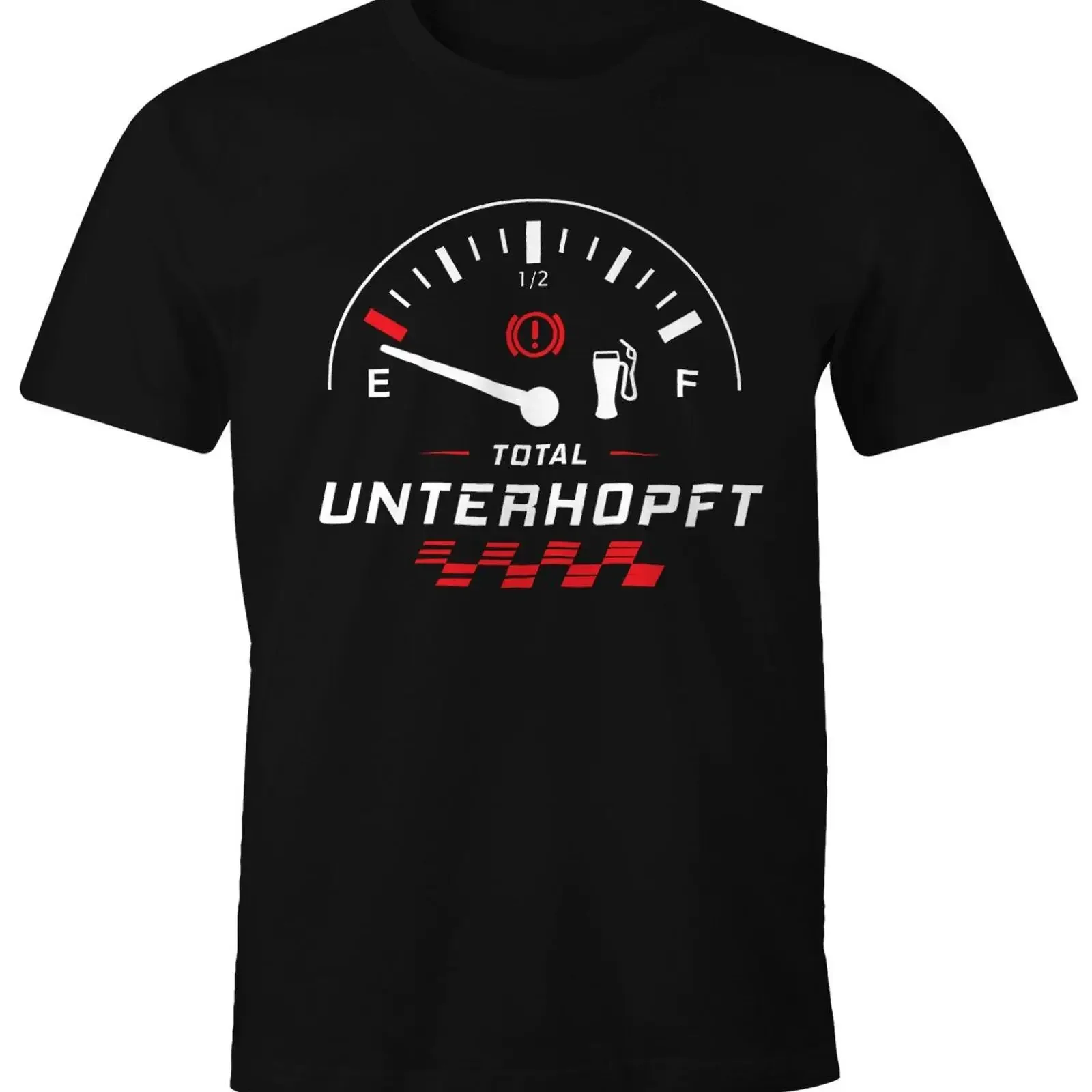 MoonWorks PrinT T Shirt Men's Totally Underhopped Beer Fuel Gauge Speedometer Fun with vintage Washed streetwear Casual