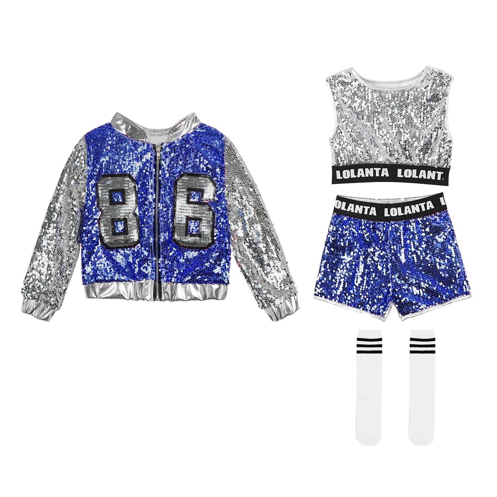 LOlanta meisjes pailletten danskostuum Sparkle hiphop jazzdansjurken moderne dansoutfits 4-14 jaar