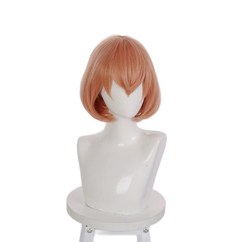 Anime Tokyo Revengers Hinata Tachibana Cosplay Wig Short Bob Pink Brown Heat Resistant Synthetic Hair Wigs + Wig Cap