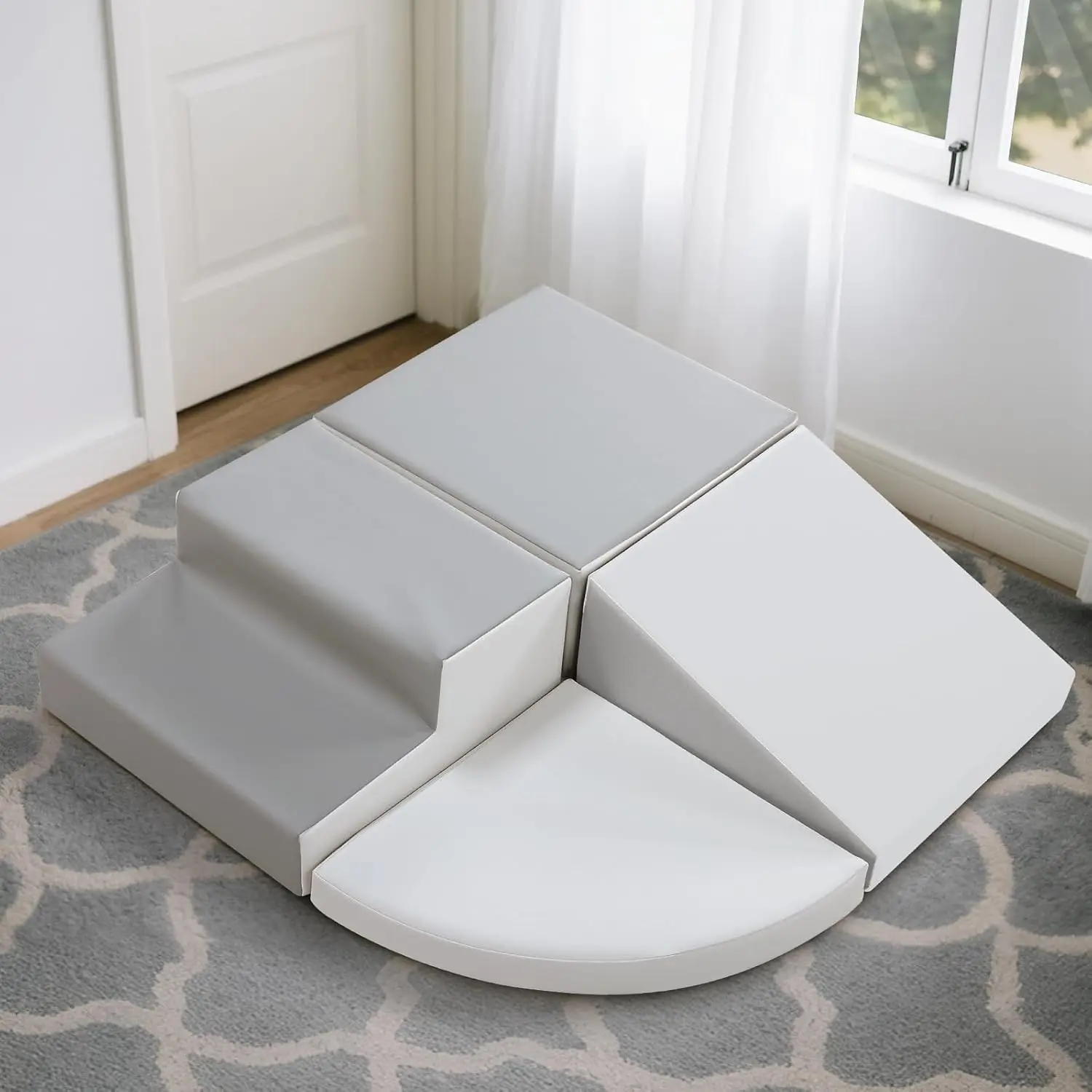 

Soft Foam Climbing Blocks for Kids: Indoor Outdoor Play Structure, Crawling Sliding Fun