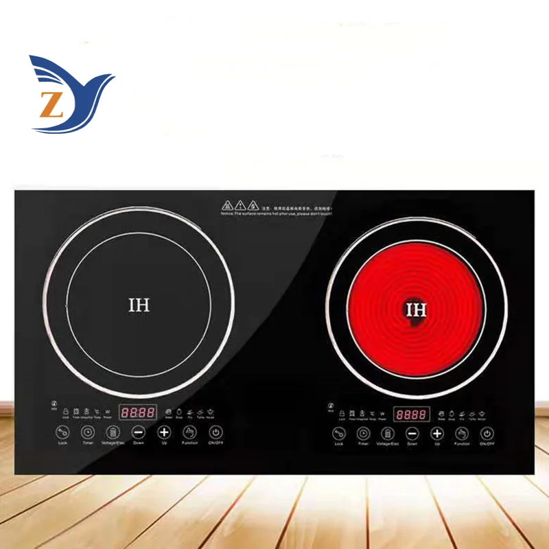 Dual Head Embedded Electric Ceramic Stove Stir Frying Induction Cooker Dual Desktop Dual Eye Commercial Hot pot  Multifunctional