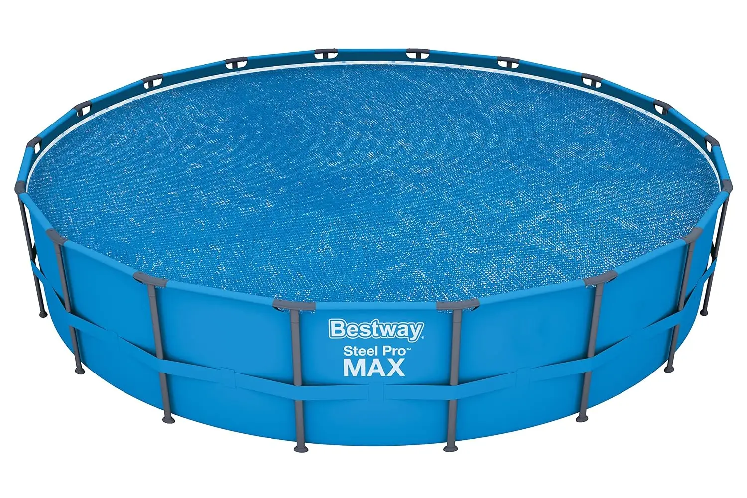 Cubierta Redonda de 18 Pies para Piscina Elevada con Protección Solar y Bolsa de Almacenamiento, Azul (Solo la Cubierta), Personalizada