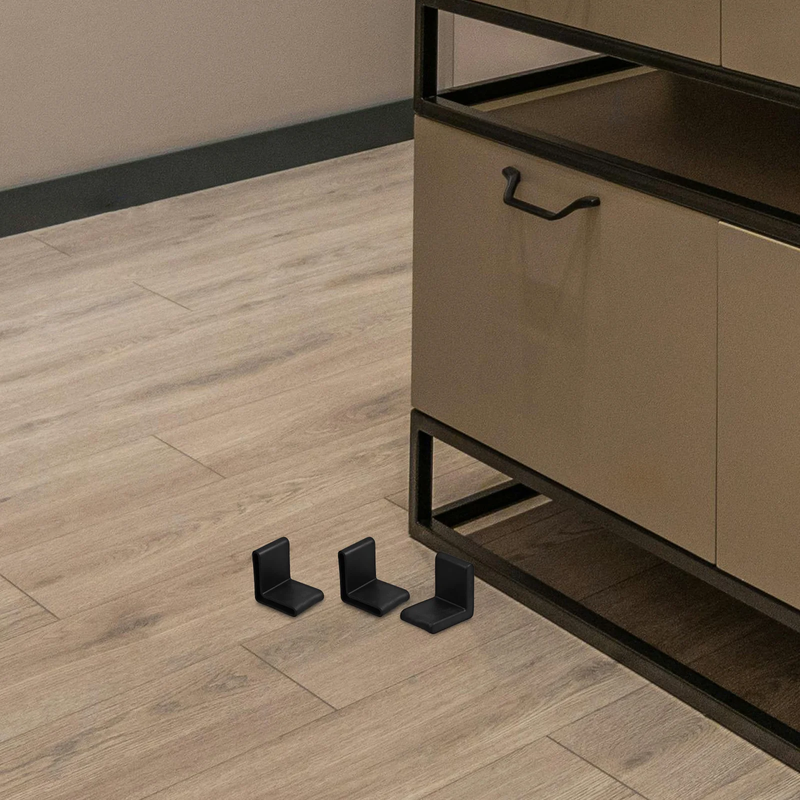 

20Pcs L Shaped PVC Angle Iron Caps Black Furniture Protectors Shelf Rack Bed Frame Pads End Covers Floor Protector