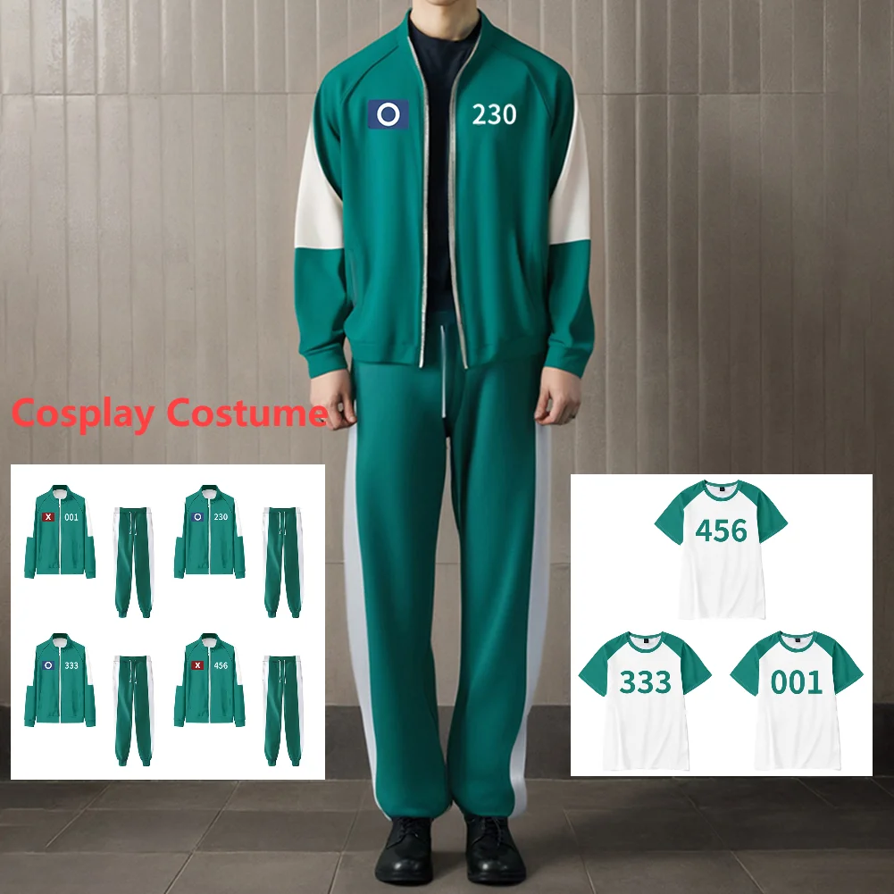 Season 2 TV Seong Gi-hun Cosplay Costume Game Kim Jun-hee Dae-ho Tracksuit T-shirt Party Clothes Suit Unisex Sweatshirt Disguise