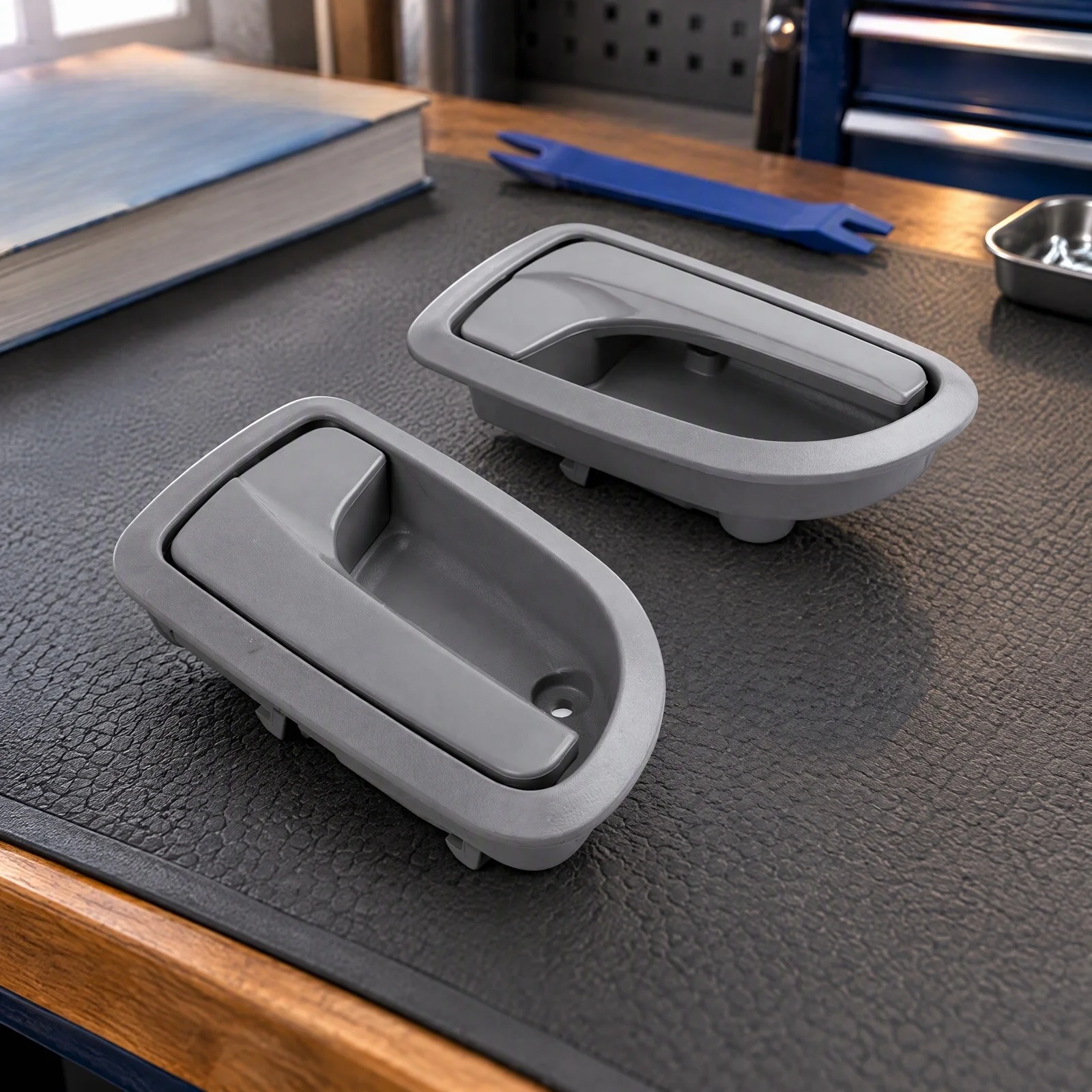 For Daily Vehicle Use Black Car Interior Door Handle Robust Abs Plastic Construction Sleek Gray Aesthetic Design
