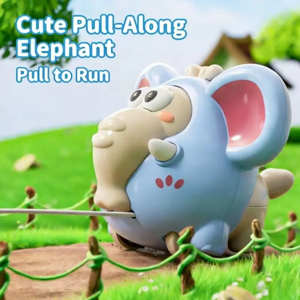 Pulling Rope Pull Line Elephant Toy Animal Climbing Car Inertial Sliding Game Cartoon Funny Clockwork Toy Kids