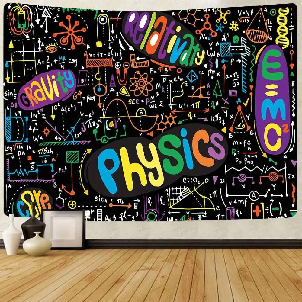 Mathematics Classroom Tapestry Physics Equation Tapestries Wall Hanging for Living Room Bedroom Dorm Home Decor Banner