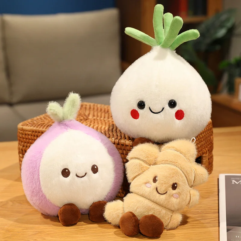 20cm Cartoon Cute Vegetable Fairy Plush Doll With Legs Onion Garlic Ginger Plush Toy Kitchen Home Decoration Gift For Children