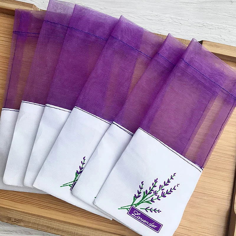 5pcs Empty Lavender Bags Floral Printing Pouches Sachets Bag Home Fragrance Sachets Lavender Pouch Decor