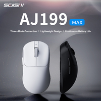 SEJISHI SJS AJ199 MAX PAW3395 Wireless Mouse Tri-mode 2.4G/Wired Rechargeable Mouses Black Gamer Mouse USB Port For Laptop PC
