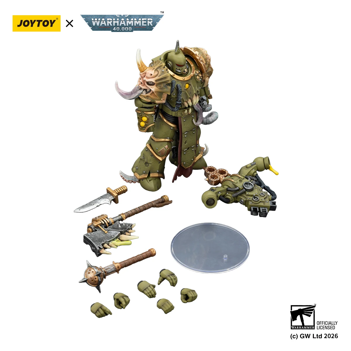 JOYTOY Warhammer 40,000 1/18 Action Figure Death Guard Plague Marine Anime Military Model