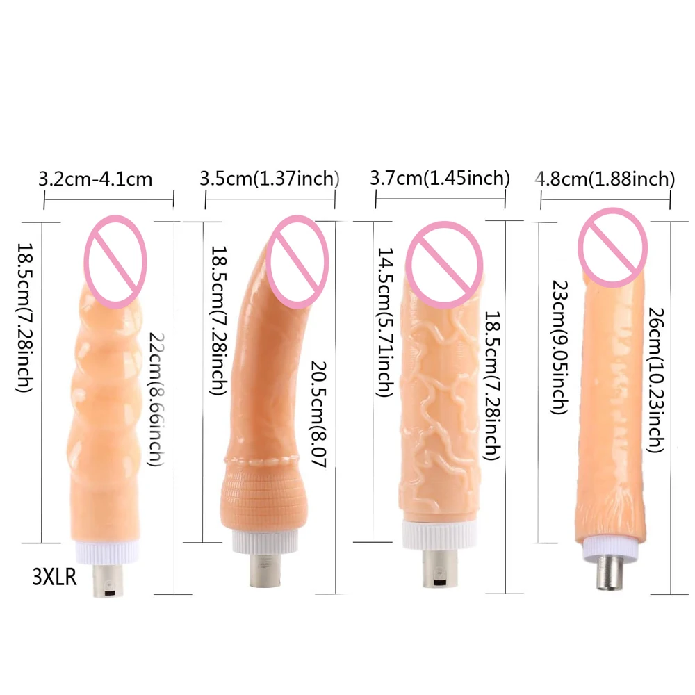 4 個のセックスマシン 3XLR アタッチメントリアルな肉製 - Women Accessories Combo のレビューと価格