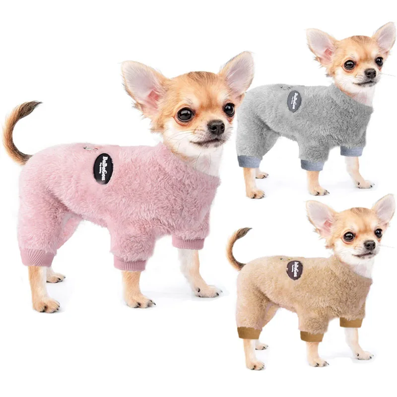 Winter Dog Clothes for Small Medium Dogs Boy Girl, Soft Flannel Puppy Pajamas Onesie Chihuahua Yorkie Warm Jumpsuit Pet Apparel