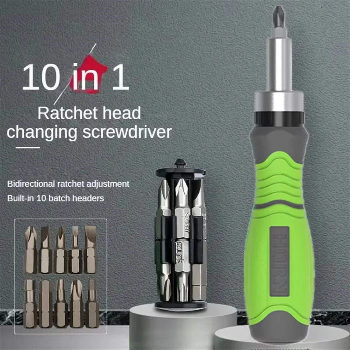 ABNJ 11 in 1 Ratchet Screwdriver Hidden Screwdriver Head Multi Angle Corner Capable Multifunctional Screwdriver Tool Orange