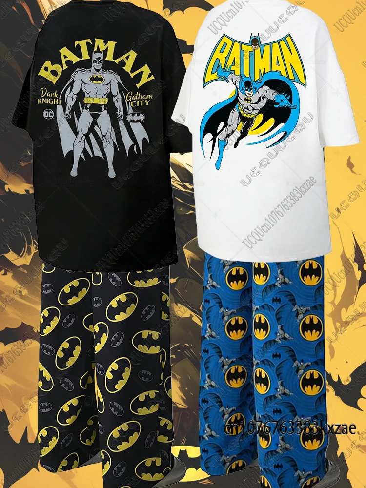 Conjuntos de Verano 2026, Camisetas y Pijamas de Batman, Conjuntos Holgados para Hombre y Mujer, Ropa Casual para el Hogar, Ropa Cómoda para Niños y Niñas, Conjunto de 2 Piezas