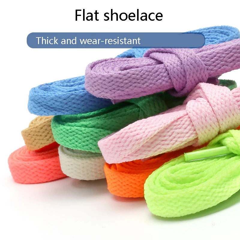 1 Pairs flat shoelaces Men's and women's raw shoelaces Canvas shoelaces Basketball sports shoelaces Casual shoelaces Color