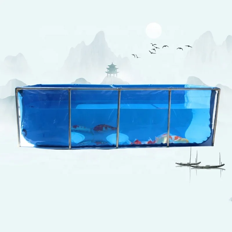 600L Large Round Pvc Plastic Live  Betta Koi Pond Fish Transport Tanks Big Aquarium Show Tank