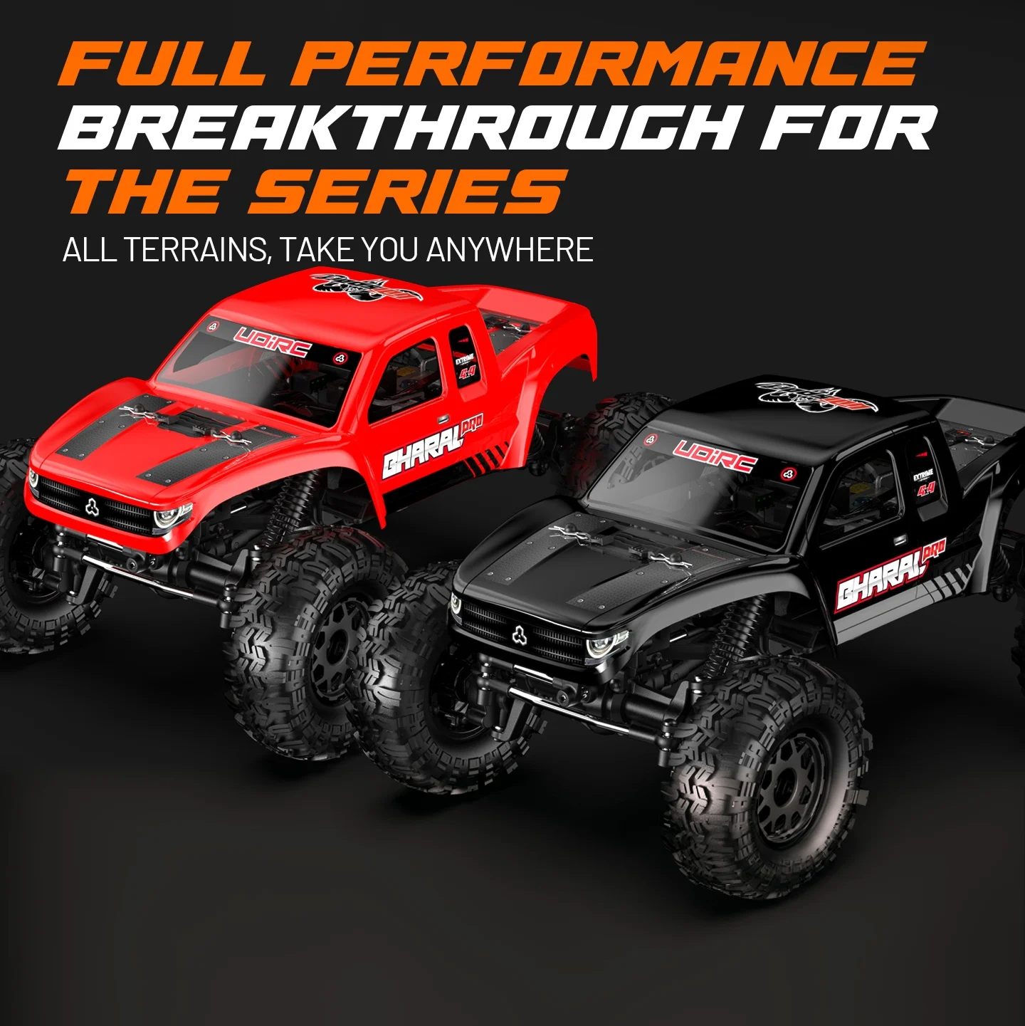 UDIRC Coche Teledirigido Todoterreno 1:18 con Dirección a las Cuatro Ruedas, Motor Brushless FOC Outrunner, para Adultos