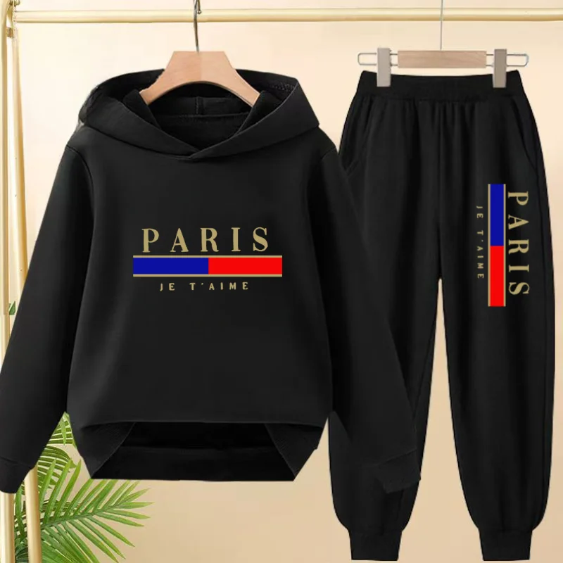 

2026 New style Kids Brand Tracksuit Boys Girls Fashion Sweatshirt Sweatpants 2 Piece Spring Autumn Children Hooded Casual Hoodis