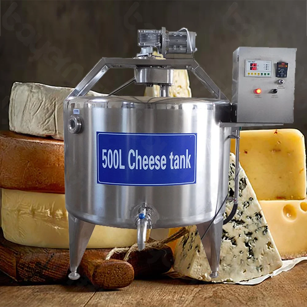 Mozzarella Pasteurizador por lotes Fabricante de queso Fermentación 30l 50l 500l 1000l Máquina Dispensador de prensa de queso Línea de producción