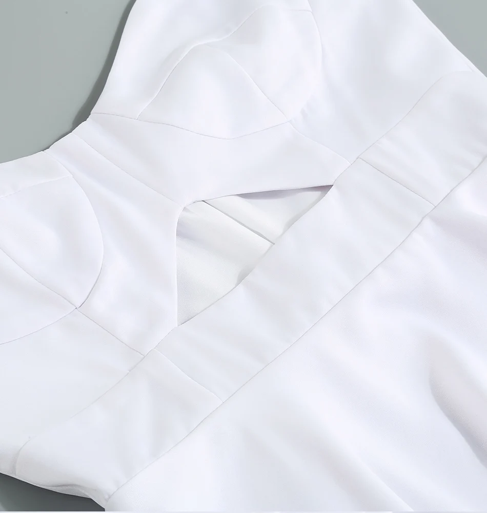 Robe blanche élégante à une épaule avec volants coquins, robe de soirée découpée sexy pour femmes