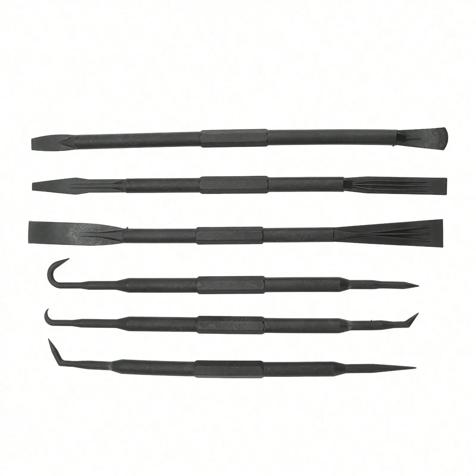 مجموعة خطافات قضيب التحديق مكونة من 6 قطع: بلاستيك ABS مزدوج الأطراف (أسود) لإزالة حلقات O وإزالة ملحقات الختم