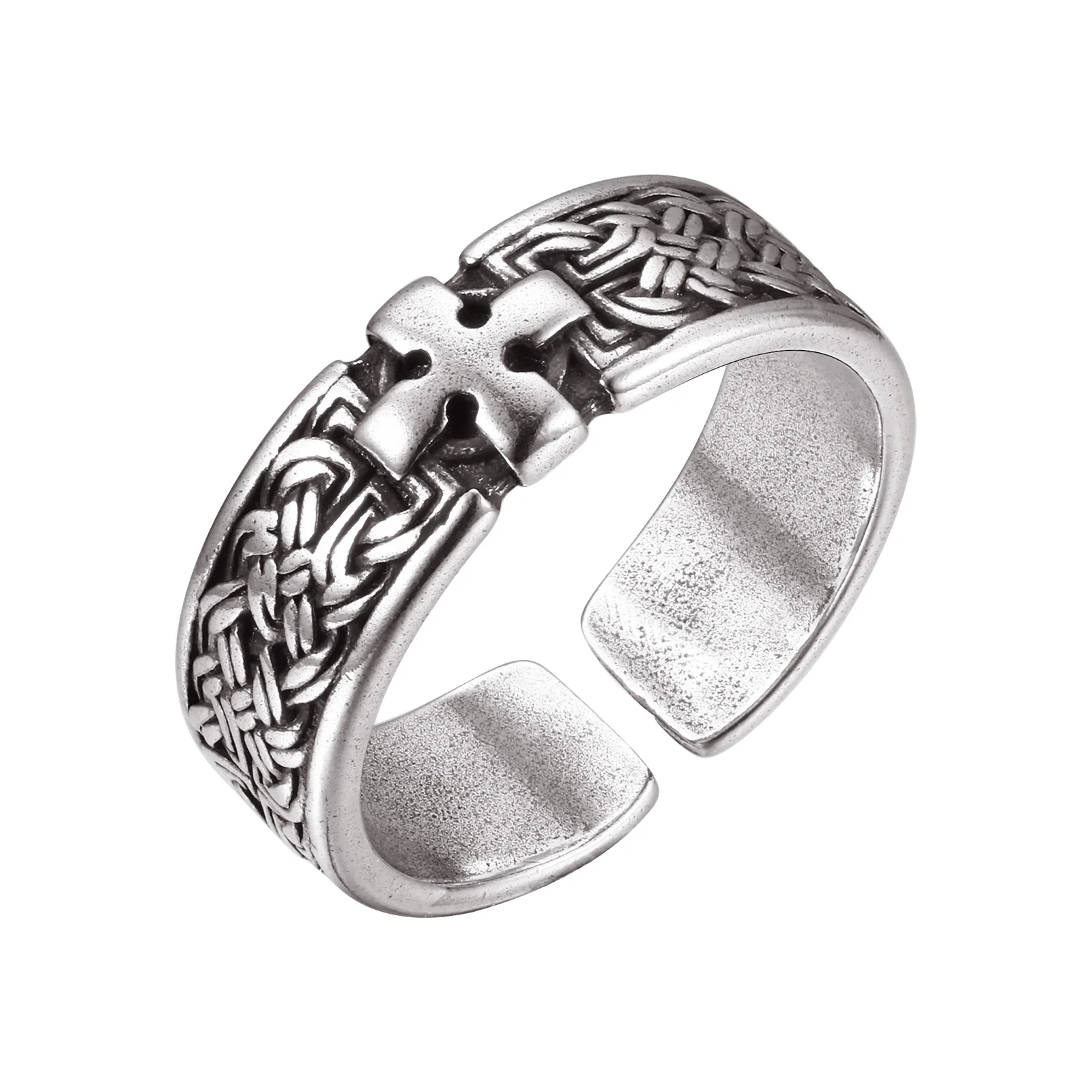Gothic Persönlichkeit Kreuz ringe für Männer Frauen, Trendsetter Retro Kupfer Ring Schmuck, Hip-Hop Punk-Stil Öffnung verstellbaren Ring