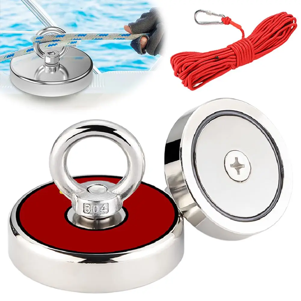 

Double-Sided Magnet Fishing Kit With Case, Premium Fishing Magnet Kit For Retrieving Items In River, Lake, Beach, Lawn. Z4E1