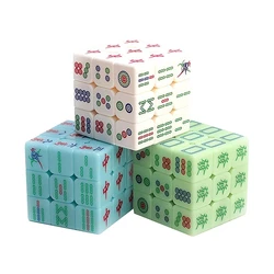 Mahjong velocidade cubo mágico para adulto, quebra-cabeça rotativa luminosa, brinquedos educativos, anti stress, 3x3x3, 7cm