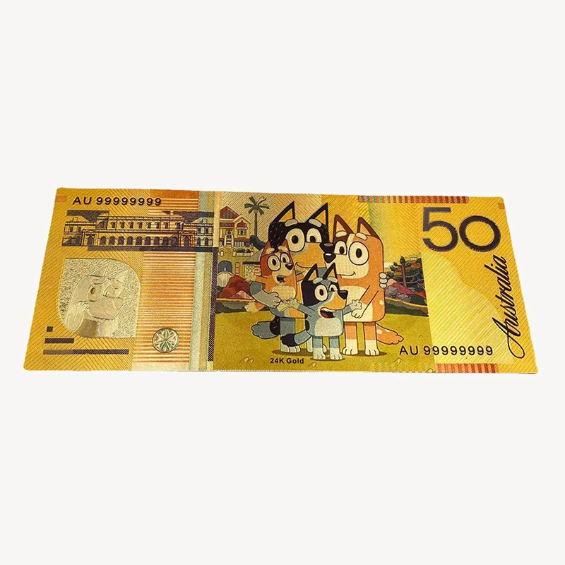 بطاقة Bluey Bingo PVC الذهبية من رقائق الأوراق النقدية التذكارية العملات القابلة للجمع عائلة Bluey مكونة من أربعة بطاقات جمع الألعاب للأطفال #4