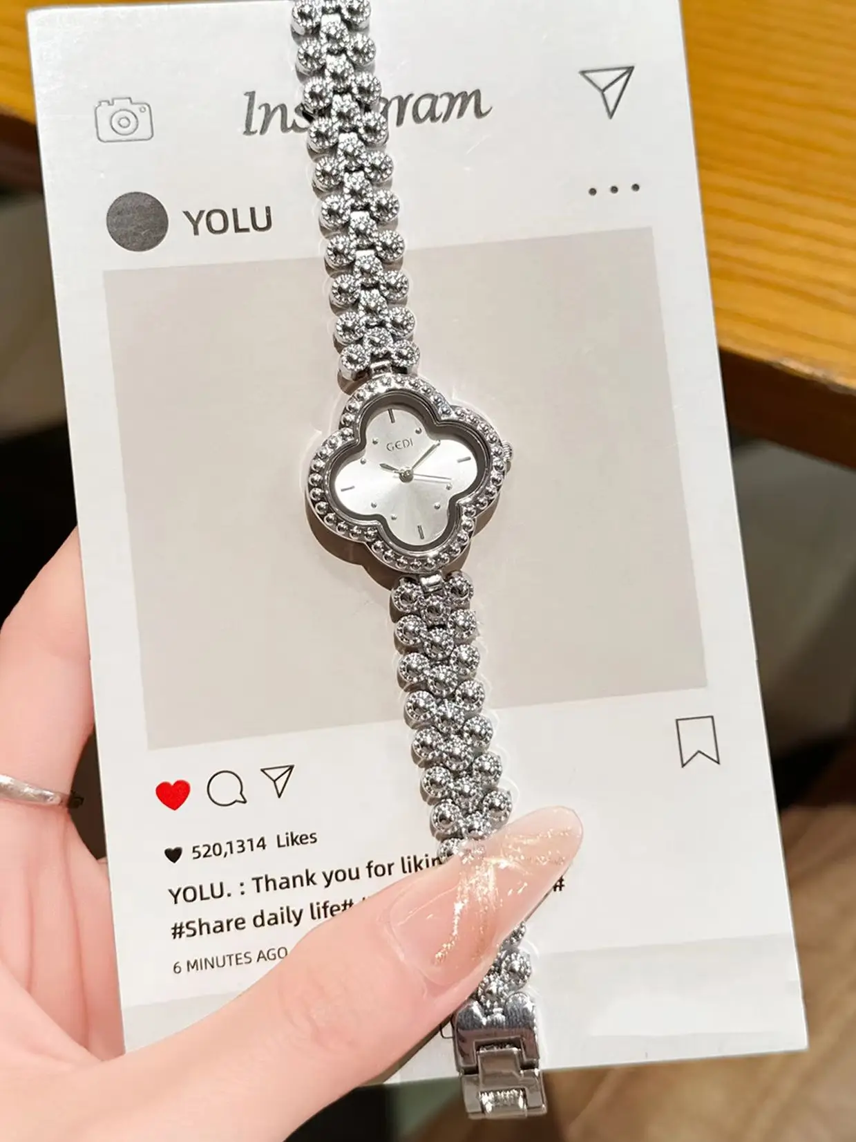 Elegant Luxury High-End Women's Quartz Watch with Flower Dial Stainless Steel Bracelet Waterproof Dress Clock for Ladies