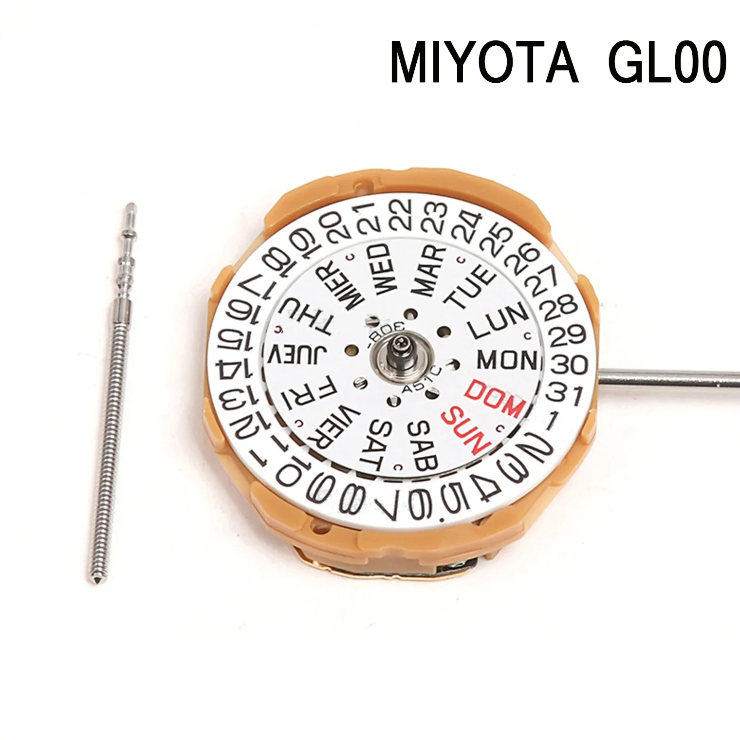 

Miyota GL00-3 новый оригинальный японский электронный механизм Золотой одиночный календарь с тремя стрелками GL00