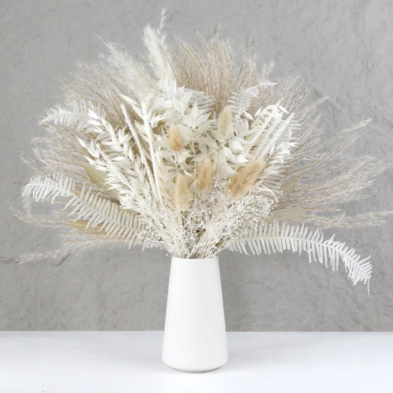 Dried Flowers Dry Palm Leave Room Decoration Accessories Pampas Grass Bouquet Bunny Tail Grass Boho Wedding Christmas Home Decor