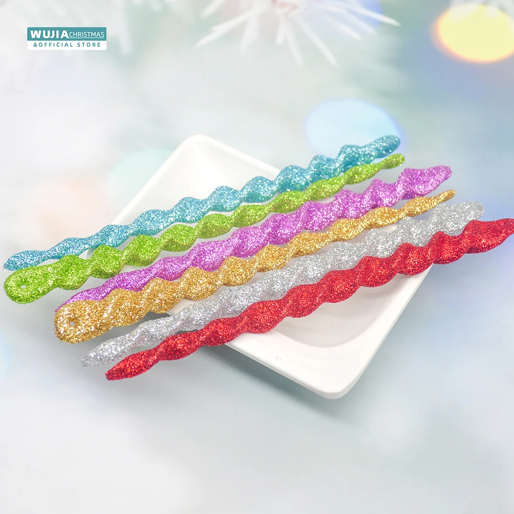 12pcs 13cm Glitter Simulation Ice Xmas Tree Hanging Ornament Fake Icicle Props Winter Party Navidad Decor for Home New Year Gift
